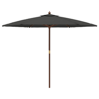 Garden Parasol with Wooden Pole Anthracite 299x240 cm