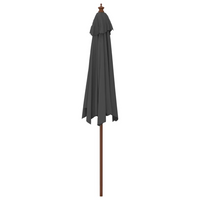 Garden Parasol with Wooden Pole Anthracite 299x240 cm