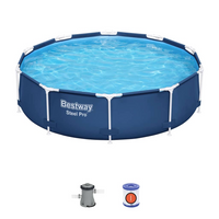 Bestway Steel Pro Swimming Pool 305x76 cm - Durable, Easy Set-Up, Clean Water