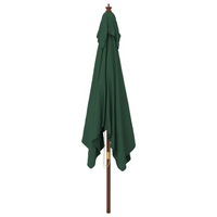 Garden Parasol with Wooden Pole Green 300x300x273 cm