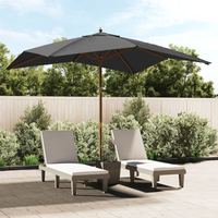 Garden Parasol with Wooden Pole Anthracite - Create Shade and Protect from Harmful UV Rays