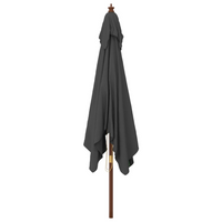 Garden Parasol with Wooden Pole Anthracite - Create Shade and Protect from Harmful UV Rays