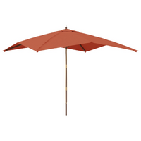 Garden Parasol with Wooden Pole Terracotta 300x300x273 cm - Stylish Outdoor Shade Solution