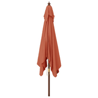 Garden Parasol with Wooden Pole Terracotta 300x300x273 cm - Stylish Outdoor Shade Solution