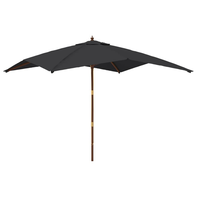 Garden Parasol with Wooden Pole Black 300x300x273 cm