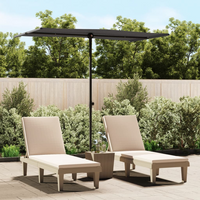 Outdoor Parasol with Aluminium Pole 180x110 cm Anthracite - UV Protective and Rotatable Canopy