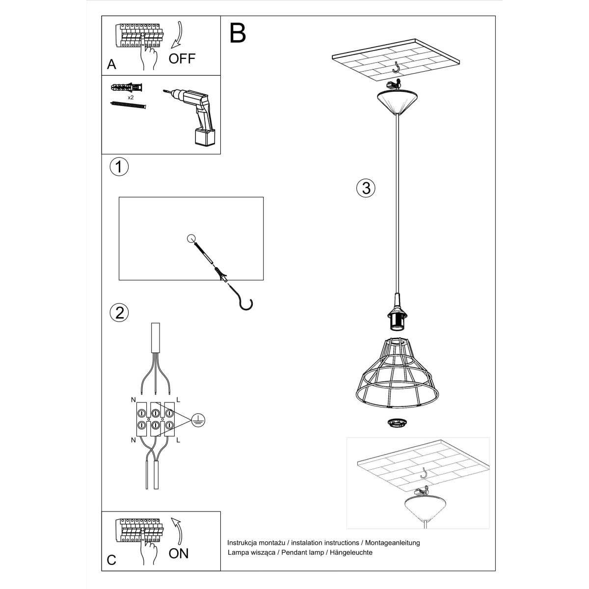 Anata Black Pendant Lamp - Contemporary Design for Futuristic, Scandinavian, and Loft Style Interiors