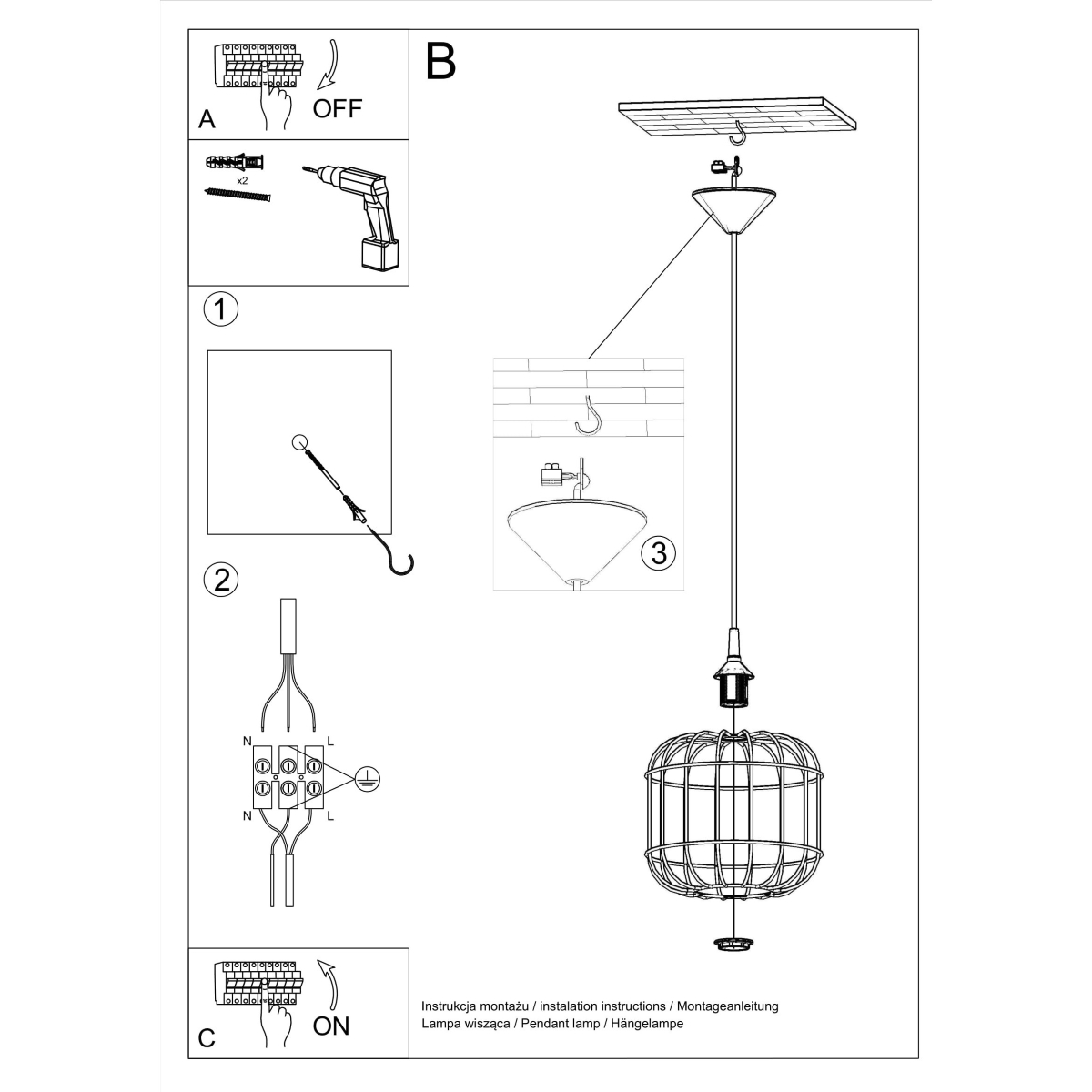 Pendant Lamp CELTA White - Modern Design | Industrial Art | Elegant Lighting