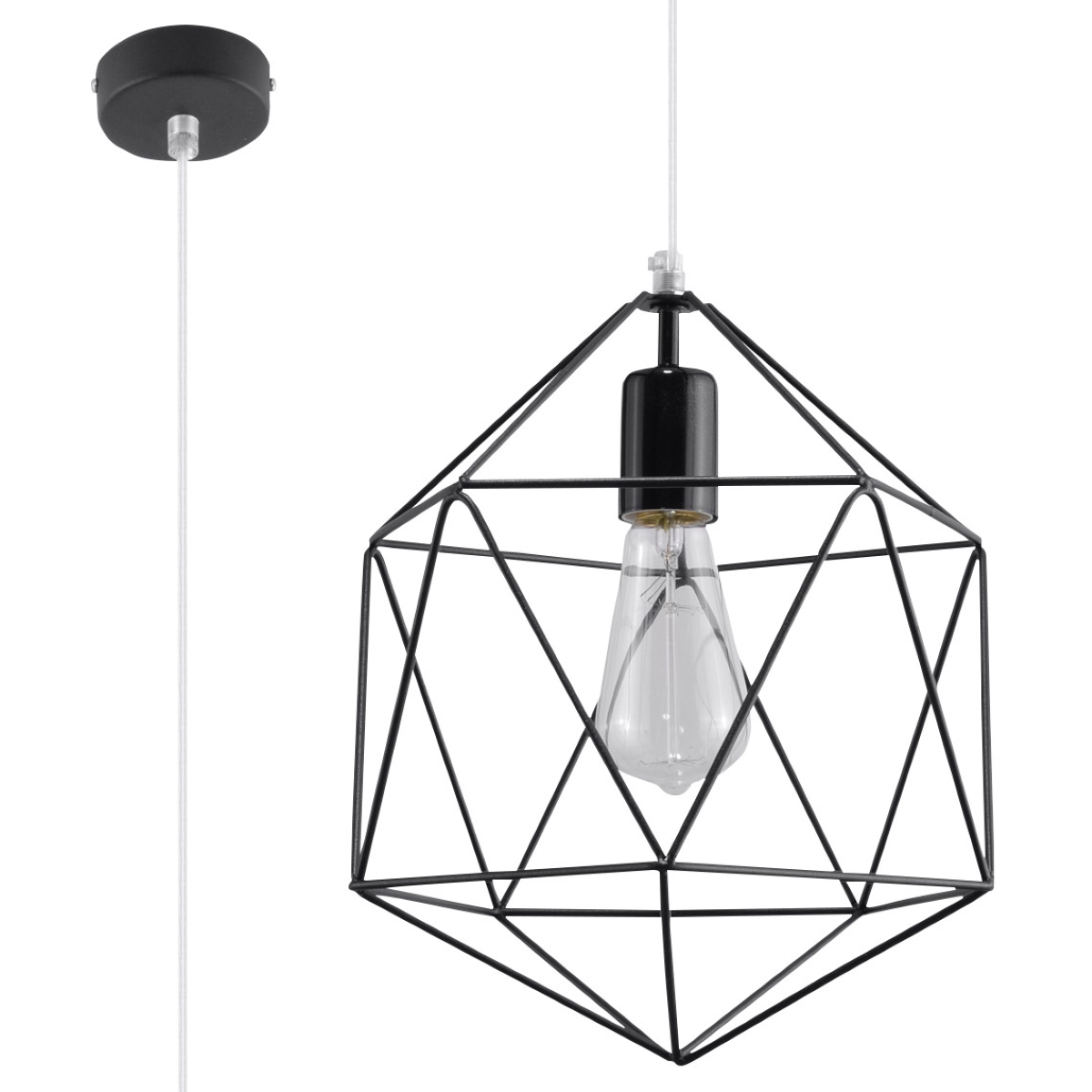 Elegant Pendant Lamp GASPARE Black - Minimalist Steel Shade