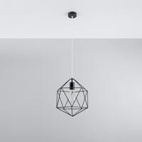 Elegant Pendant Lamp GASPARE Black - Minimalist Steel Shade