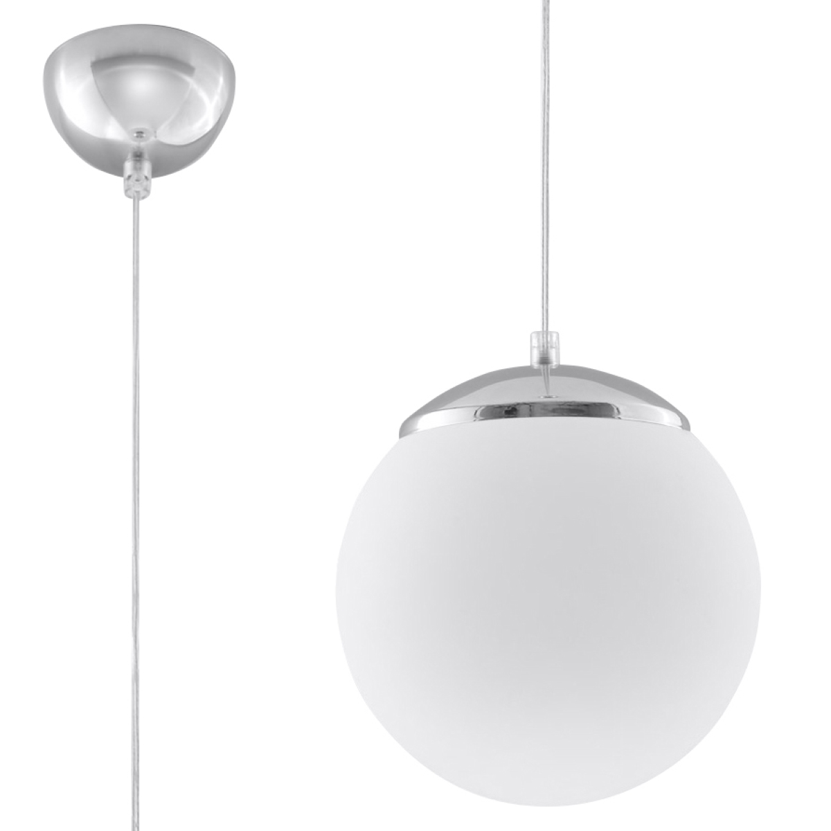 Modern Pendant Lamp UGO 20 - Minimalist Design, Milky Glass Shades