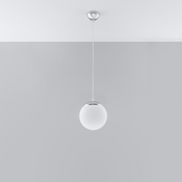 Modern Pendant Lamp UGO 20 - Minimalist Design, Milky Glass Shades