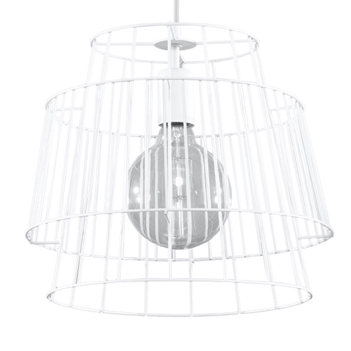 Pendant Lamp GATE White - Industrial Steel Design, Perfect Room Illumination