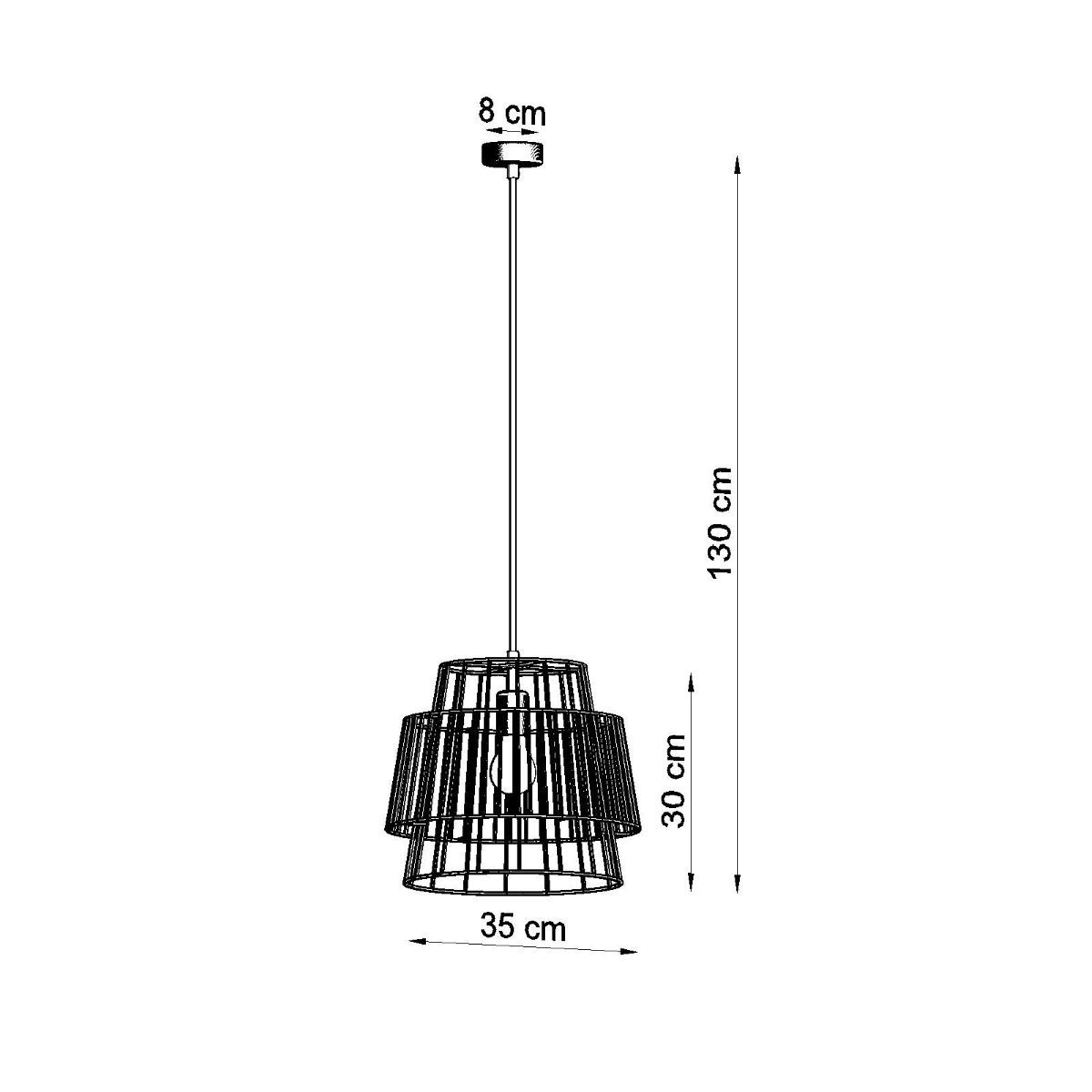 Pendant Lamp GATE White - Industrial Steel Design, Perfect Room Illumination