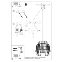 Pendant Lamp GATE White - Industrial Steel Design, Perfect Room Illumination