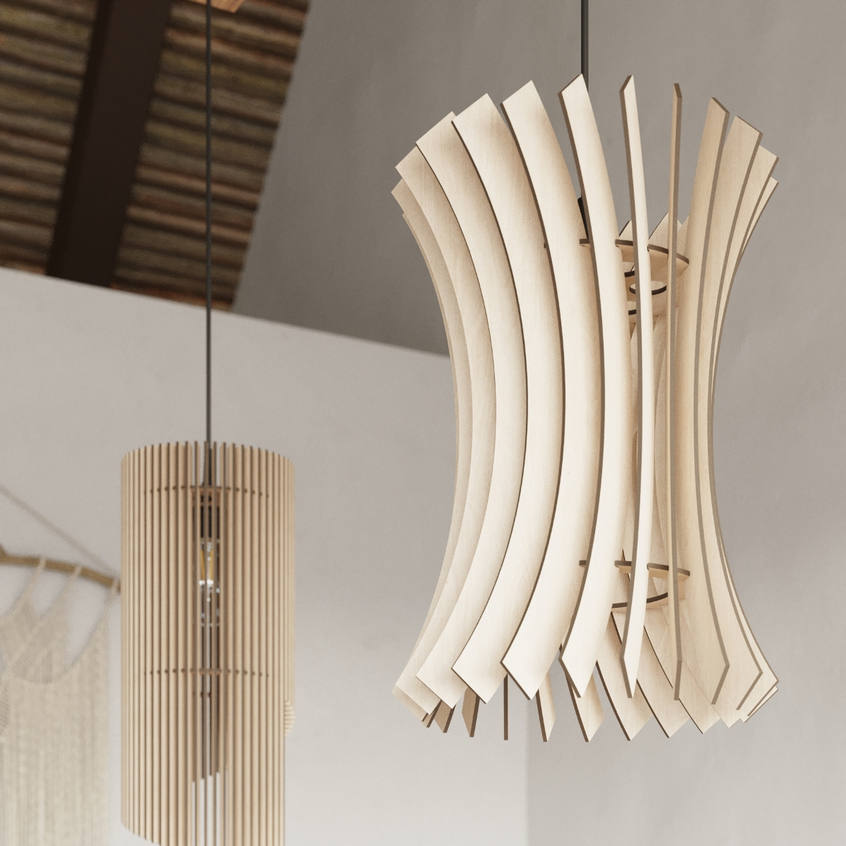 Stylish Pendant Lamp ORIANA Wood | Modern and Traditional Interiors