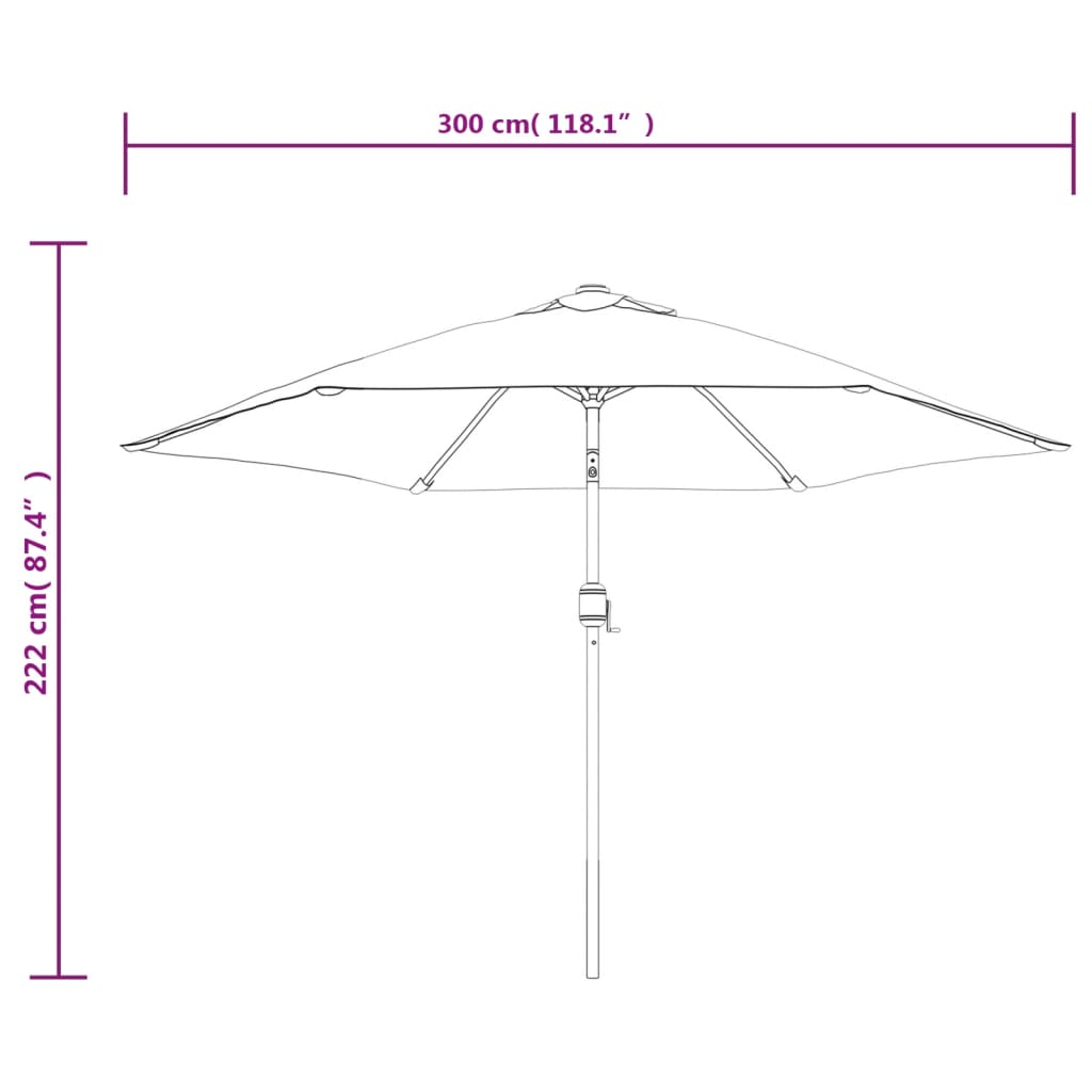 Parasol Green 3m Steel Pole - High-Quality UV Protective and Anti-Fade Polyester