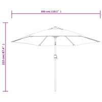 Parasol Green 3m Steel Pole - High-Quality UV Protective and Anti-Fade Polyester