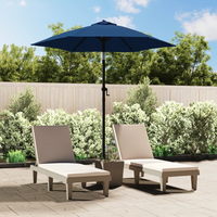 Parasol Blue 200x224 cm Aluminium - UV Protection, Crank and Tilt Design