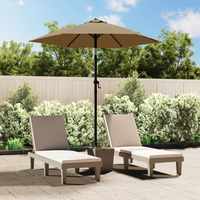 Parasol Taupe 200x224 cm Aluminium - UV Protective, Tiltable, Sturdy Metal Ribs