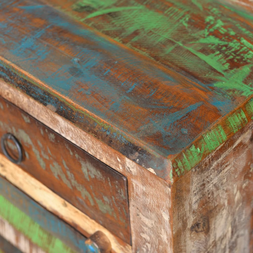 End Table with 1 Drawer 1 Door Reclaimed Wood - Rustic and Sustainable