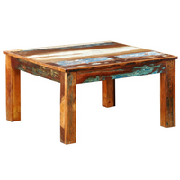 Coffee Table Square Reclaimed Wood - Antique-Style Living Accessory