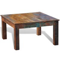 Coffee Table Square Reclaimed Wood - Antique-Style Living Accessory