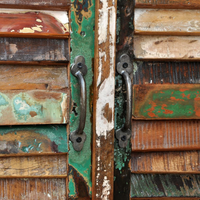 Reclaimed Cupboard Solid Wood with 4 Doors - Antique-Style Storage for Your Home