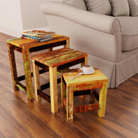 Nesting Table Set - Vintage Reclaimed Wood - 3 Pieces