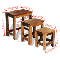 Nesting Table Set - Vintage Reclaimed Wood - 3 Pieces