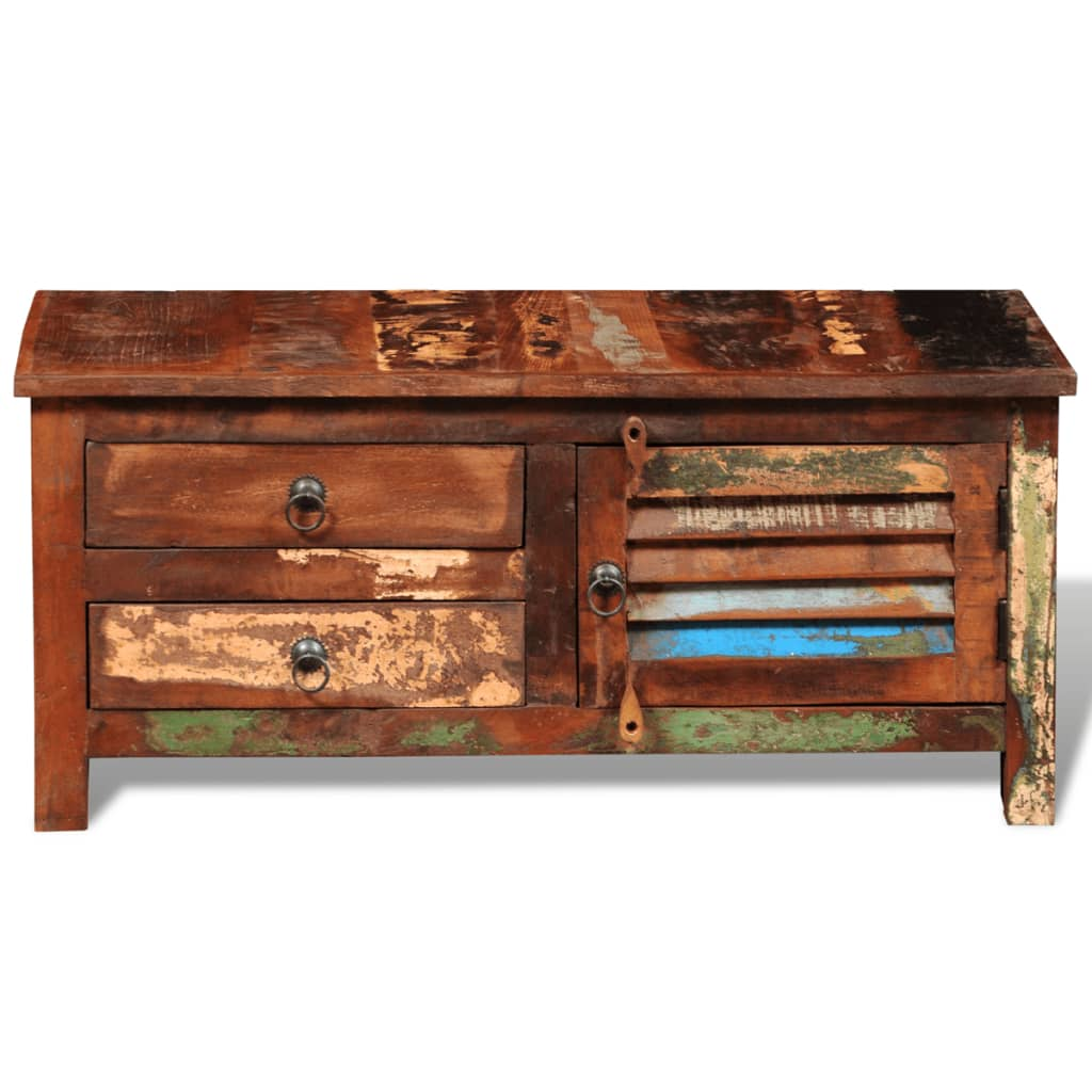 Reclaimed TV Hi-Fi Cabinet Side Cabinet Solid Wood - Antique-Style Storage Furniture