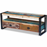 TV Cabinet Solid Reclaimed Wood - Vintage-Style, Durable, Handmade