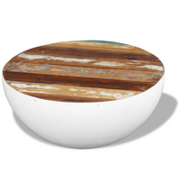 Bowl Shaped Coffee Table Solid Reclaimed Wood 60x60x30 cm