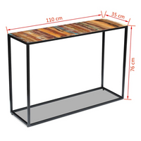 Console Table Solid Reclaimed Wood 110x35x76 cm - Unique, Handmade, Multicolour