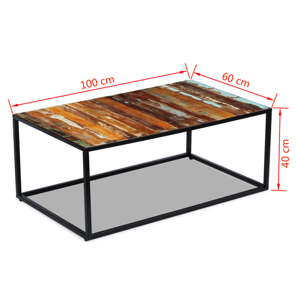 Coffee Table Solid Reclaimed Wood 100x60x40 cm