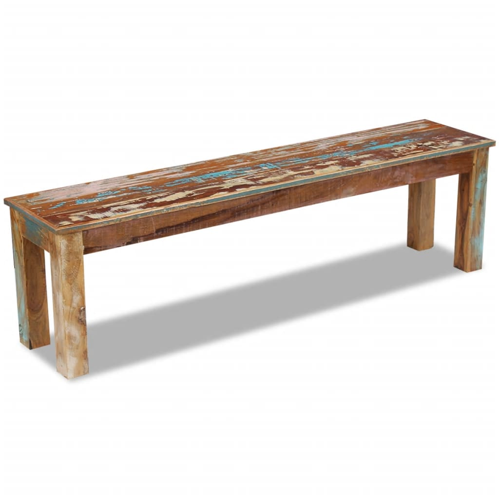 Bench Solid Reclaimed Wood 160x35x46 cm - Unique Antique-Style Wooden Bench