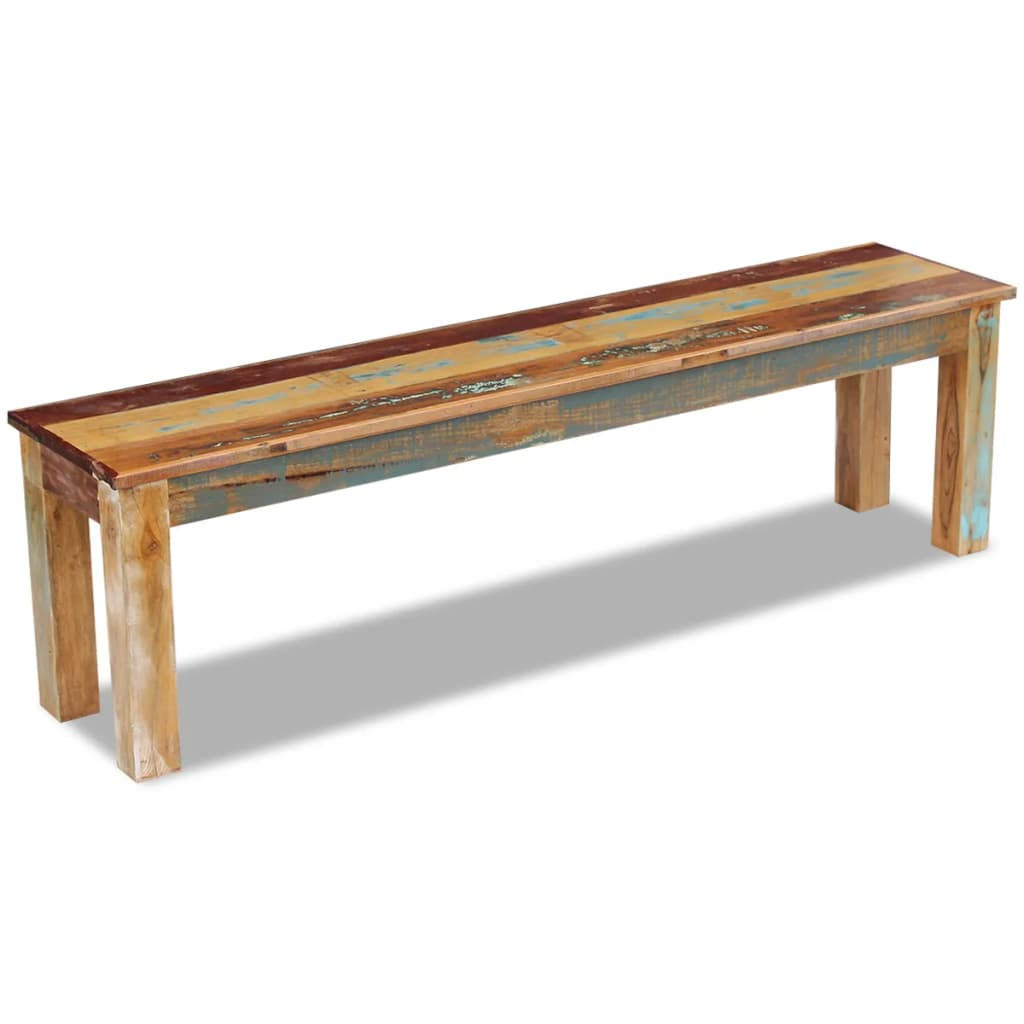 Bench Solid Reclaimed Wood 160x35x46 cm - Unique Antique-Style Wooden Bench