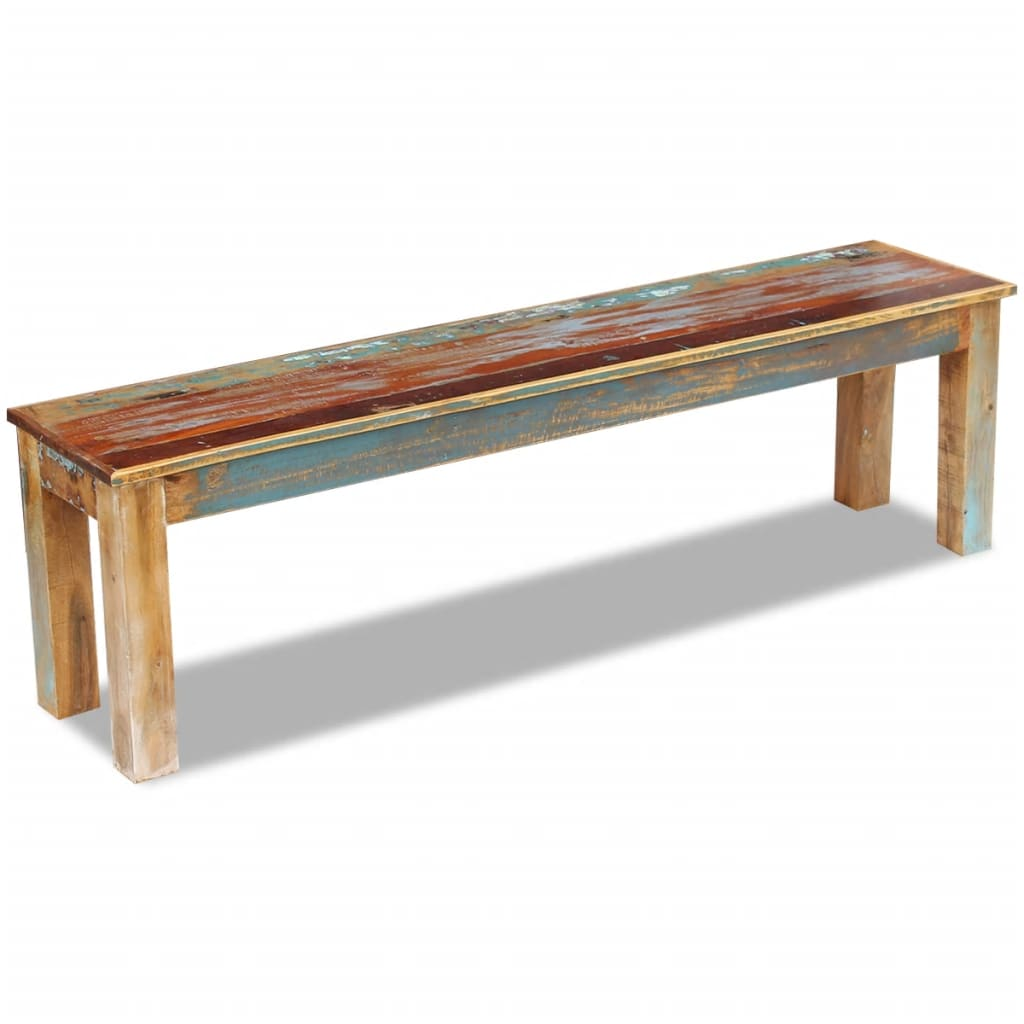 Bench Solid Reclaimed Wood 160x35x46 cm - Unique Antique-Style Wooden Bench