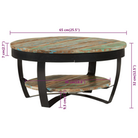 Coffee Table Solid Reclaimed Wood 65x32 cm