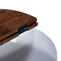 Coffee Table Solid Reclaimed Wood White Bowl Shape