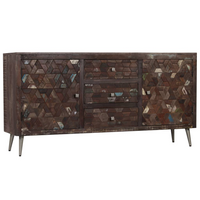 Sideboard Solid Reclaimed Wood 160x40x80 cm - Industrial Style Storage Cabinet