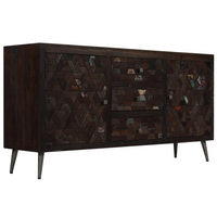 Sideboard Solid Reclaimed Wood 160x40x80 cm - Industrial Style Storage Cabinet