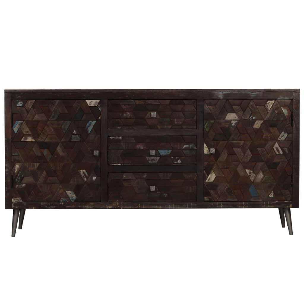 Sideboard Solid Reclaimed Wood 160x40x80 cm - Industrial Style Storage Cabinet