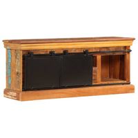 TV Cabinet 110x30x45 cm | Solid Reclaimed Wood | Vintage Charm