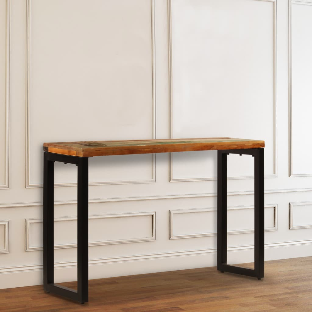 Console Table 120x35x76 cm - Solid Reclaimed Wood and Steel