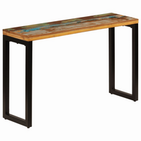 Console Table 120x35x76 cm - Solid Reclaimed Wood and Steel