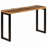 Console Table 120x35x76 cm - Solid Reclaimed Wood and Steel