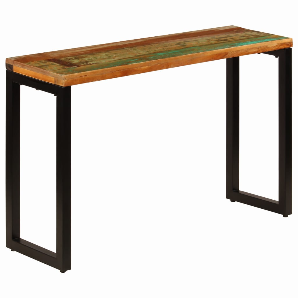 Console Table 120x35x76 cm - Solid Reclaimed Wood and Steel