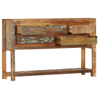 Sideboard 120x30x75 cm - Solid Reclaimed Wood, 5 Drawers, 1 Shelf