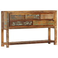 Sideboard 120x30x75 cm - Solid Reclaimed Wood, 5 Drawers, 1 Shelf